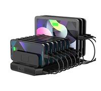UNITEK 60W 10 Puertos USB Estación de Carga Organizador con QC3.0 y Smart IC, Estación de Carga Multi Dispositivo Docking Station para Teléfonos, Tablets y Otros Aparatos Electrónicos