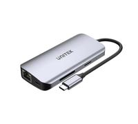 Unitek active hub usb-c 2x hdmi,sd,4k,rj45,pd 100w
