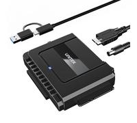 UNITEK Adaptador de Disco Duro SATA/IDE a USB - para 2,5/3,5 Pulgadas HDD/SSD, Cable USB C Con Adaptador USB A y Fuente de Alimentación 12V/2A