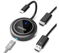 Unitek Adaptador HDMI Inalámbrico USB-C Transmisor 1080P@60Hz 30 Metros Carga Rápida PD 100W Miracast para TV/Monitor iOS/Android/Windows/MacOS