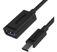 UNITEK Adaptador USB-C (M) a USB-A (F) 10 Gbps 60 W | 476BK-1M | Conector USB-C | Conector USB-A | USB 3.1 Gen2 (3.2 Gen2) 10 Gbps estándar | Color: Negro | Corriente de Salida: 20 A |
