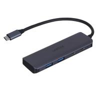 UNITEK Aluminio 4 en 1 USB 3.2 Gen1 Transmisión de datos 5 Gbps Cable integrado 15 cm con conector USB-C 4 puertos 2 puertos USB-C 2 puertos USB-A Plug and Play Color Gris Espacio Recomendado para Macbooks