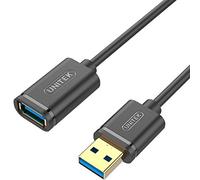UNITEK Cable de extensión USB 3.0 A macho a USB A hembra de 1 metro negro para impresora, teclado, lector de tarjetas, etc. Y-C457GBK