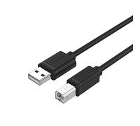 UNITEK Cable USB A a USB B (macho), 2 metros, USB 2.0 estándar, PVC, 28 AWG, 100% cobre, cable de datos I negro para impresora/cable de impresora compatible con PC, portátil