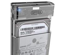 UNITEK Carcasa para Disco Duro HDD HDD HDD SATA I/II/III HDD Externo con Cable 3.0 Incorporado, Montaje sin Herramientas, Transparente