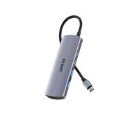 UNITEK Concentrador KVM USB de 10 Gbps, Transferencia Directa de Doble Host, 3 Puertos de Uso compartido Tipo A, Soporte de Sistema Cruzado para Windows y Mac, Cable de 80 cm, conectividad de Host