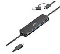 UNITEK Concentrador KVM USB de 10 Gbps, Transferencia Directa de Doble Host, 3 Puertos de Uso compartido Tipo A, Soporte de Sistema Cruzado para Windows y Mac, Cable de 80 cm, conectividad de Host