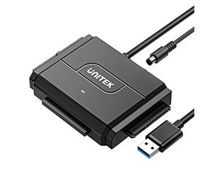 UNITEK Disco Duro USB SATA Adaptador USB 3.0 Adaptador para 2.5 y 3.5 Plug-in IDE Sata Disco Duro Convertidor con Power Adapter para Windows 10/8/7, Mac OS, Linux, PS5, Xbox X/S (USB A)