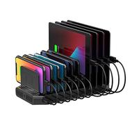 Unitek - Estación de Carga (60 W, 10 Puertos, estación de Carga USB, multidispositivo, con separadores Ajustables y SmartIC, Compatible con teléfono, Tableta y más