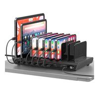 Unitek Estación de carga de 96 W para múltiples dispositivos, estación de carga rápida multiUSB C de 10 puertos, base de carga de escritorio para laptop, teléfono, tableta