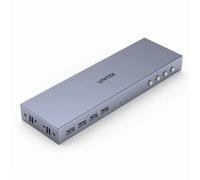 UNITEK HDMI KVM Conmutador 4 en 1 Salida - Comparte 1 Monitor HDMI y 4 Puertos USB en 4 Dispositivos - Soporta Resolución de hasta 4K@60Hz y HDCP 2.2 - Transmisión de Señal EDID - Plata