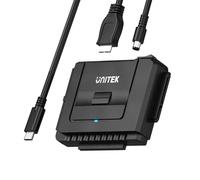 UNITEK SATA IDE to USB C Hard Drive Adapter Converter Universal 2.5-Inch 3.5-Inch HDD/SSD Disco Duro Externo，Función de Copia de Seguridad de un Toque con Adaptador de Corriente de 12 V 2 A
