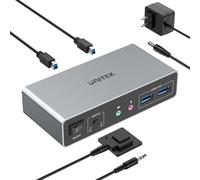Unitek Switch KVM HDMI 2 Monitores 2 Ordenadores 4K@60Hz USB 3.0