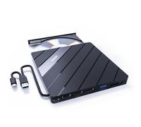 UNITEK Unidad de DVD/CD Externa con Lector de Tarjetas SD, concentrador USB 3.0, Puerto de alimentación USB-C, grabadora de CD/DVD +/-RW para Ordenador portátil/sobremesa/PC, Windows/Linux/Mac