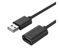 UNITEK Y-C417GBK - Cable de extensión USB 2.0 A macho a USB A hembra de 3 metros, extensión negra para impresora, teclado, lector de tarjetas, etc