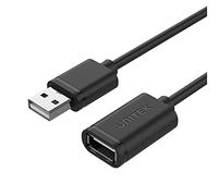 UNITEK Y-C417GBK - Cable de extensión USB 2.0 A macho a USB A hembra de 3 metros, extensión negra para impresora, teclado, lector de tarjetas, etc