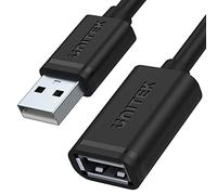 UNITEK Y-C428GBK - Cable USB 2.0 A Macho a USB A Hembra/alargador de 1 Metro, Color Negro