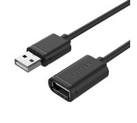 UNITEK 2 metros de cable de extensión USB 2.0 Super Speed | USB A macho a USB A hembra | extensión para impresora, ratón, teclado, lector de tarjetas | Negro