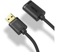 UNITEK Y-C456GBK - Cable de extensión USB 3.0 A macho a USB A hembra de 0,5 m, extensión negra para impresora, teclado, lector de tarjetas, etc