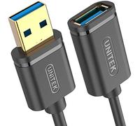UNITEK Y-C456GBK - Cable de extensión USB 3.0 A macho a USB A hembra de 0,5 m, extensión negra para impresora, teclado, lector de tarjetas, etc