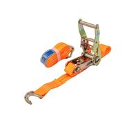 UNITRAILER Correa de Amarre 3m 25mm 1t con trinquete y Ganchos de Acero para asegurar Carga Ligera en remolques Coches y bacas de Techo Profesional Color Naranja sujeción Estable