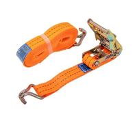 UNITRAILER Correa de Amarre 6m 35mm 2t con trinquete y Ganchos de Acero para asegurar Carga Media en Furgonetas y vehículos comerciales Profesional Color Naranja Resistencia Estable