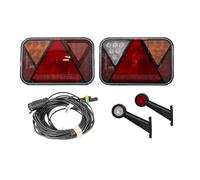 UNITRAILER FT-270 Kit de Pilotos Traseros LED y Luces de Gálibo para Remolque con Arnés Eléctrico 7m Enchufe 7 Pines Impermeable 12V Señalización Completa