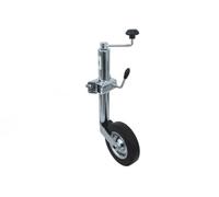 UNITRAILER rueda jockey con abrazadera para remolque 150 kg 48 mm 505-730 mm, rueda de apoyo 200x50 maciza, soporte con pinza, para caravana, remolque y plataforma