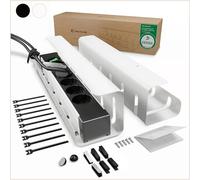 UNITURE® - [Juego de 2] Organizador de Cables de Escritorio para organizar los Cables - Soporte para Cables de Escritorio de fácil Montaje y diseño Atemporal - 2 x 40 cm - Organizador de Cables