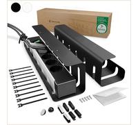 UNITURE Organizador Cables Escritorio [certificado DEKRA] Recoge Cables Mesa | Cable Management | Esconder Ocultar Tv | Bandeja Escritorio | Recogecables Soporte Ordenar Under Desk Acero | Pack 2x40cm