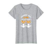 Unity Day Orange You Glad We're Friends? Divertido Regalo de Juego de Palabras Camiseta, Mujer, Gris Jaspeado, M