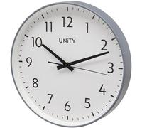 Unity Reloj de Pared, Fradley, Barrido silencioso, Moderno, Gris, 30 cm
