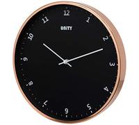 Unity Reloj de Pared, Plymouth Oro Rosa, Moderno, Esfera Negra, 30 cm