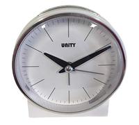 Unity Reloj Despertador con Campana, Blanco, 10,5 x 10,5 x 6,5 cm