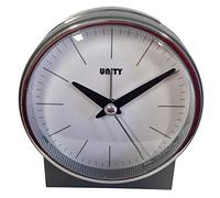 Unity Reloj Despertador con Campana, Plateado, 10,5 x 10,5 x 6,5 cm