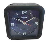 Unity Reloj Despertador con pitido Cuadrado, Azul y Negro, 9,5 x 9,5 x 4,5 cm