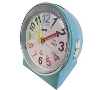 Unity Reloj Despertador Infantil con pitido, Azul bebé, 10,5 x 10,5 x 6,5 cm
