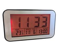 Unity Reloj Despertador LCD, Negro Mate, 12 x 7 x 5 cm