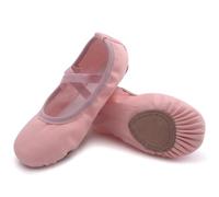 Uniuni Zapatillas Ballet Niña Canvas Ballet Zapatos Mujer Lona Transpirable Puntas Gimnasia Danza Zapatos Suela Cuero Dividido Zapatillas Rosa 26