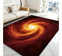 Univers Fantastique Alfombra antideslizante 140 x 200 cm, suave alfombra, para salón, dormitorio, comedor, galaxia espiral, llamas, moderna, lavable, pelo corto