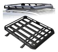 Universa - Cesta de techo para coche, portaequipajes de aluminio, hasta 68 kg, cesta para equipaje, estante para portaequipajes universal, color negro