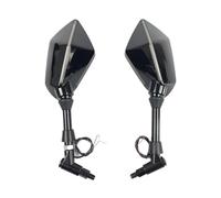 Universal 10mm Motocicleta Con Luz LED Espejo Retrovisor Espejos Retrovisores Carcasa Lateral Espejo Retrovisor Moto(10mm Black)