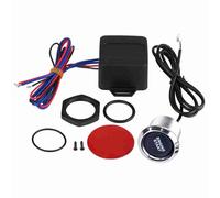 Universal 12V Engine Start Push Button Switch with LED Light and Relay Box, Car Ignition Starter Button for Cars Trucks SUVs Off - Road Vehicles (Azul)