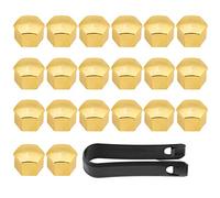 Universal 17mm Wheel Hub Covers | 20Pcs Lug Nut Bolt Screw Care Caps | Restore & Maintain Car Wheel Bolts/Trucks/SUVs | Gold Plastic Caps, Easy Press - Fit Installation