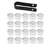 Universal 19mm Tapa De Tuerca De Rueda, Tapones Tornillos Ruedas Coche, 20 Piezas Plata Cubierta De Tuerca De Neumático, Tapas para Tuercas De Coche 19mm, Tapones para Tuercas De Rueda De Coche