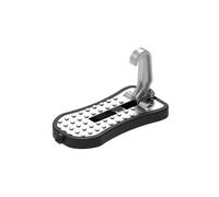 Universal 2 en 1 Car Door Step & Emergency Tool | Plegable Roof Rack Access Ladder with Latch Hook & Window Breaker | Auxiliary Foot Pedal for Easy SUV, Van, Truck Roof Loading(A Silver)