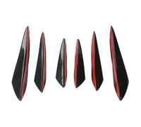 Universal 4/6 Uds Parachoques Delantero Decoración Labios Difusor Divisor Aletas Alerón Cuerpo Canards Valence Chin Tuning Canard Decor(6PCS Black)