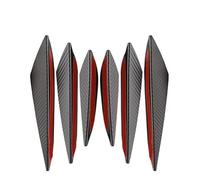 Universal 4/6 Uds Parachoques Delantero Decoración Labios Difusor Divisor Aletas Alerón Cuerpo Canards Valence Chin Tuning Canard Decor(6PCS Fiber)