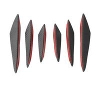 Universal 4/6 Uds Parachoques Delantero Decoración Labios Difusor Divisor Aletas Alerón Cuerpo Canards Valence Chin Coche Tuning Canard Decor(6PCS Fiber)