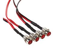 Universal 4 Uds 12v 8mm Panel LED Piloto Dash Luz indicadora de luz Indicador Lámpara Coche Van(rojo)